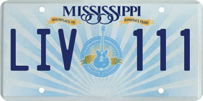 MS license plate LIV111
