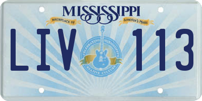 MS license plate LIV113