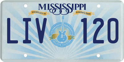 MS license plate LIV120