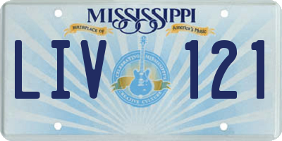 MS license plate LIV121