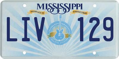 MS license plate LIV129