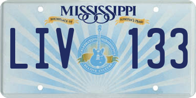 MS license plate LIV133