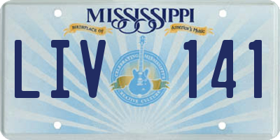 MS license plate LIV141