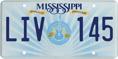 MS license plate LIV145