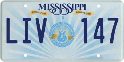 MS license plate LIV147