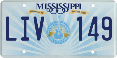 MS license plate LIV149