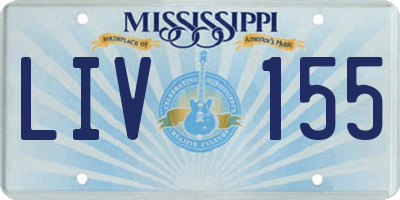 MS license plate LIV155