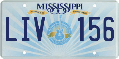 MS license plate LIV156