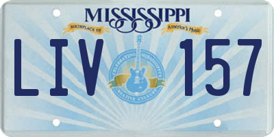 MS license plate LIV157