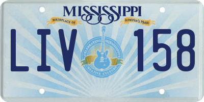 MS license plate LIV158
