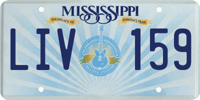 MS license plate LIV159
