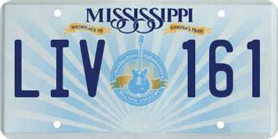 MS license plate LIV161
