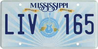 MS license plate LIV165