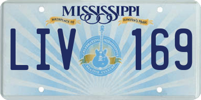 MS license plate LIV169