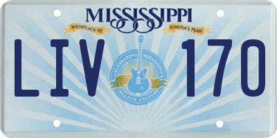MS license plate LIV170