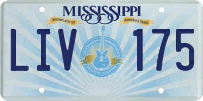 MS license plate LIV175