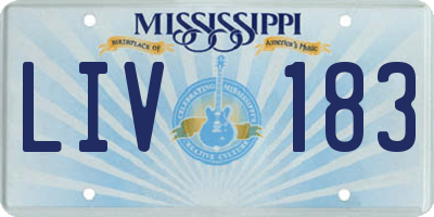 MS license plate LIV183