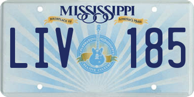 MS license plate LIV185