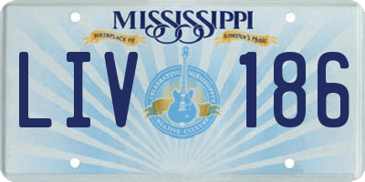 MS license plate LIV186
