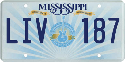 MS license plate LIV187