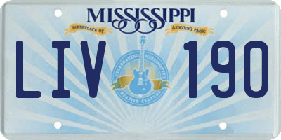 MS license plate LIV190