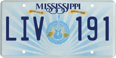 MS license plate LIV191