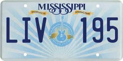 MS license plate LIV195