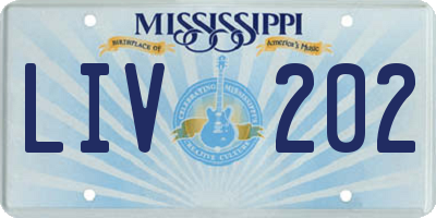 MS license plate LIV202
