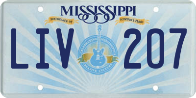 MS license plate LIV207