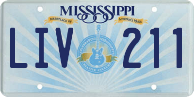 MS license plate LIV211