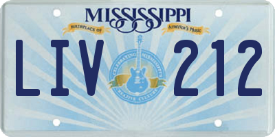MS license plate LIV212