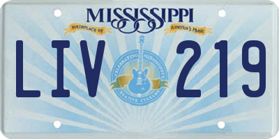 MS license plate LIV219
