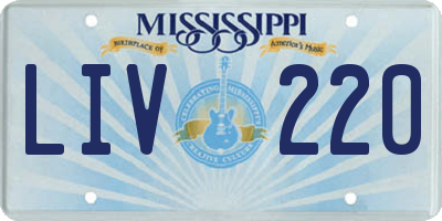 MS license plate LIV220