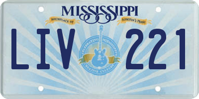MS license plate LIV221