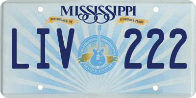 MS license plate LIV222