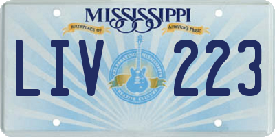 MS license plate LIV223