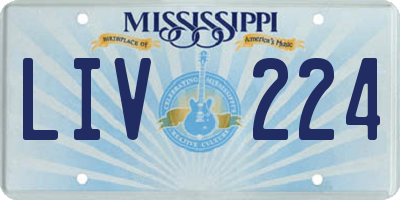 MS license plate LIV224