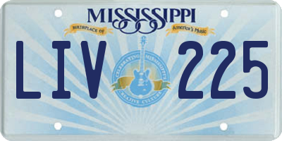 MS license plate LIV225