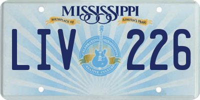 MS license plate LIV226