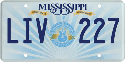 MS license plate LIV227