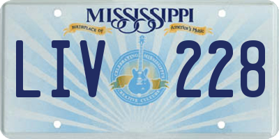 MS license plate LIV228