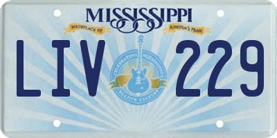 MS license plate LIV229