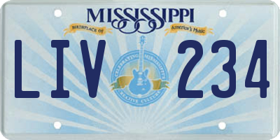 MS license plate LIV234