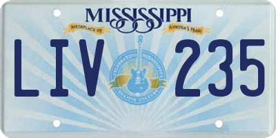 MS license plate LIV235