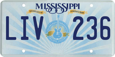 MS license plate LIV236