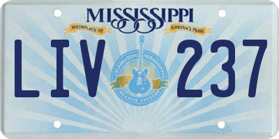 MS license plate LIV237