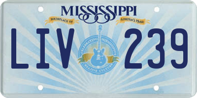 MS license plate LIV239