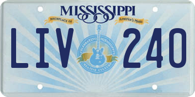 MS license plate LIV240