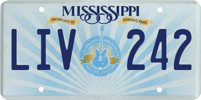 MS license plate LIV242