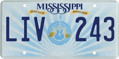 MS license plate LIV243